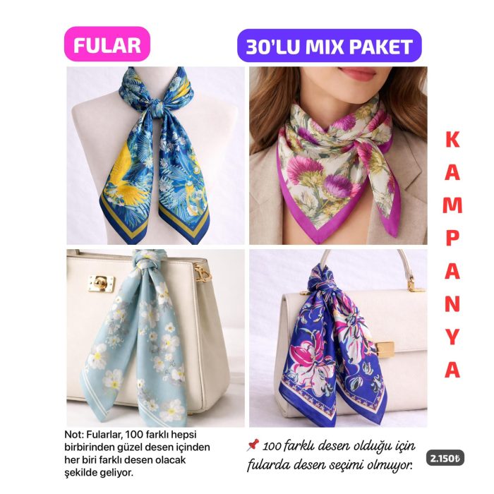 30’lu Mix Toptan Fular Paketi