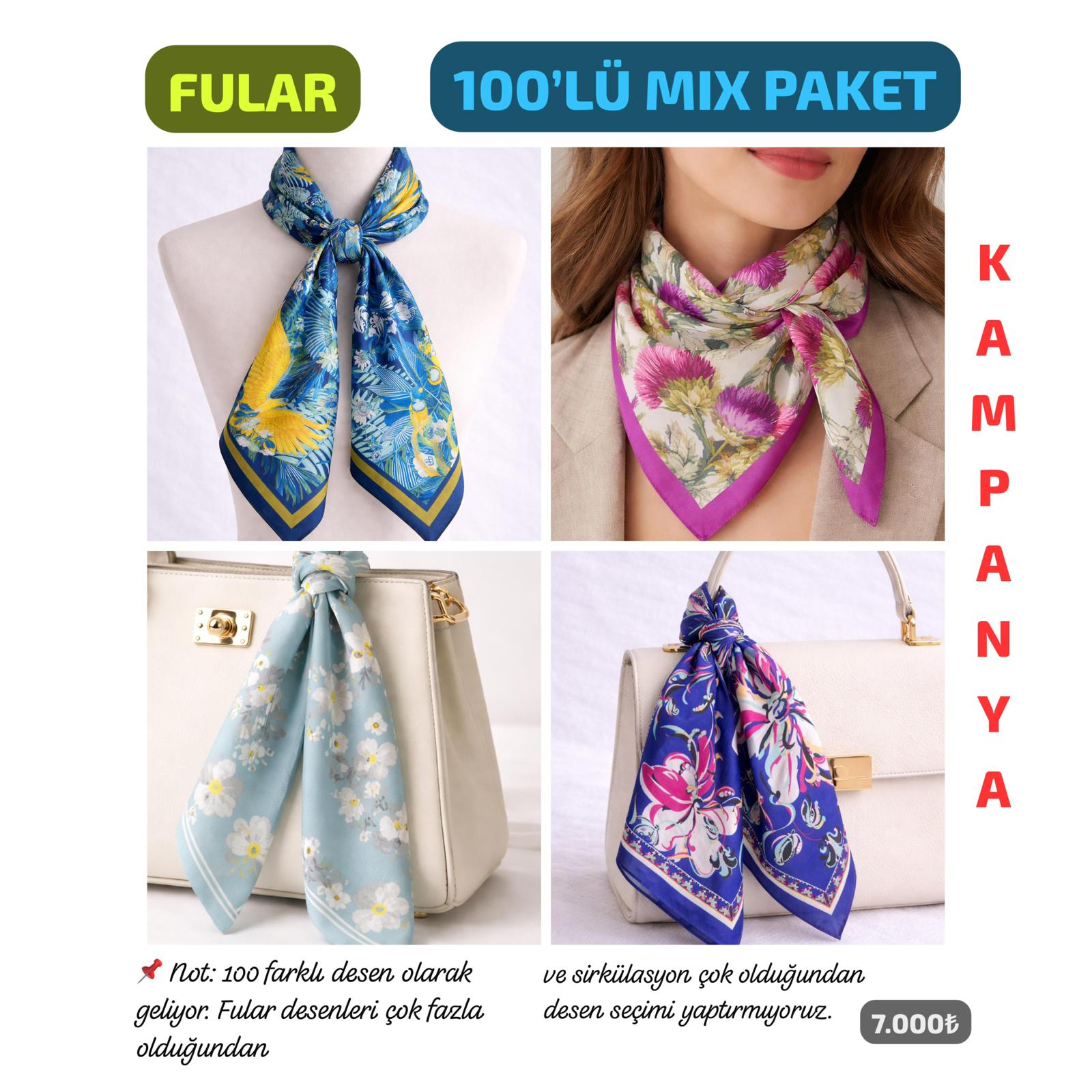 100'lü Mix Toptan Fular Paketi