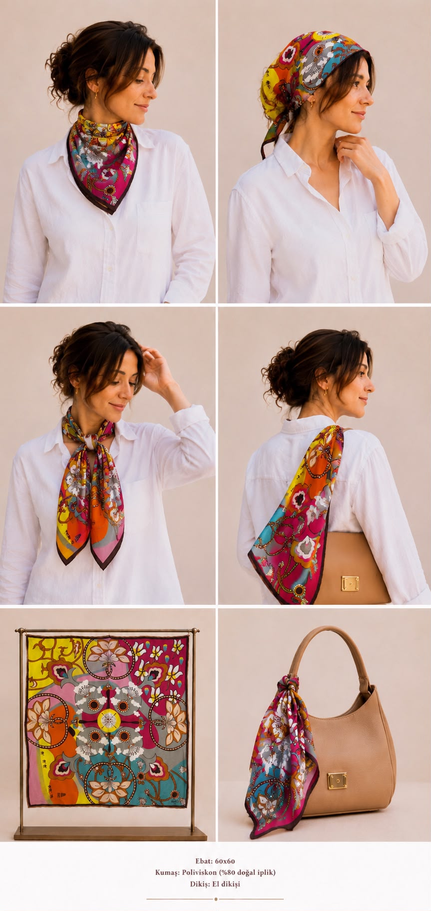 Grand Viscose Fular-Bandana Serisi Desen-2