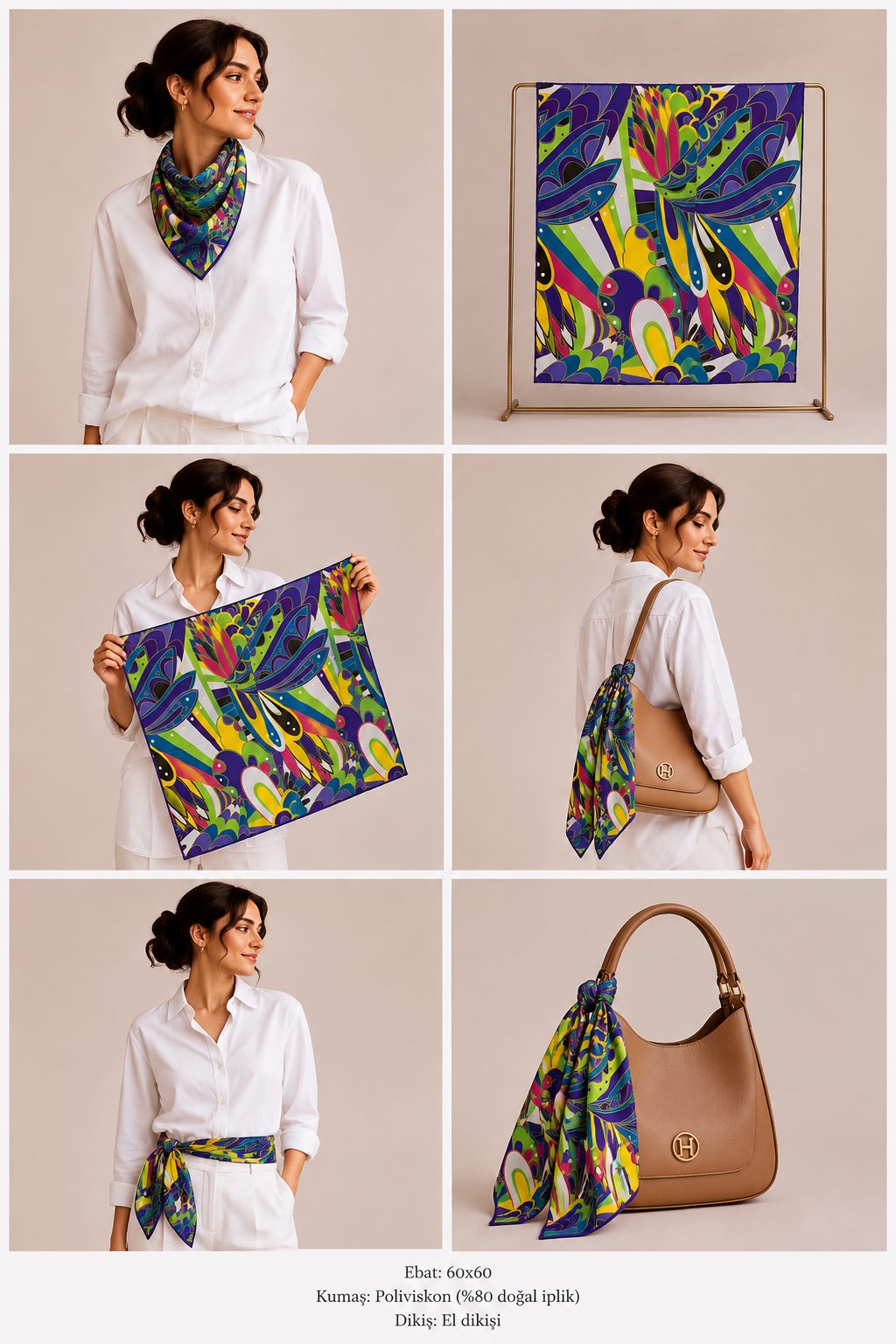 Grand Viscose Fular-Bandana Serisi Desen-11