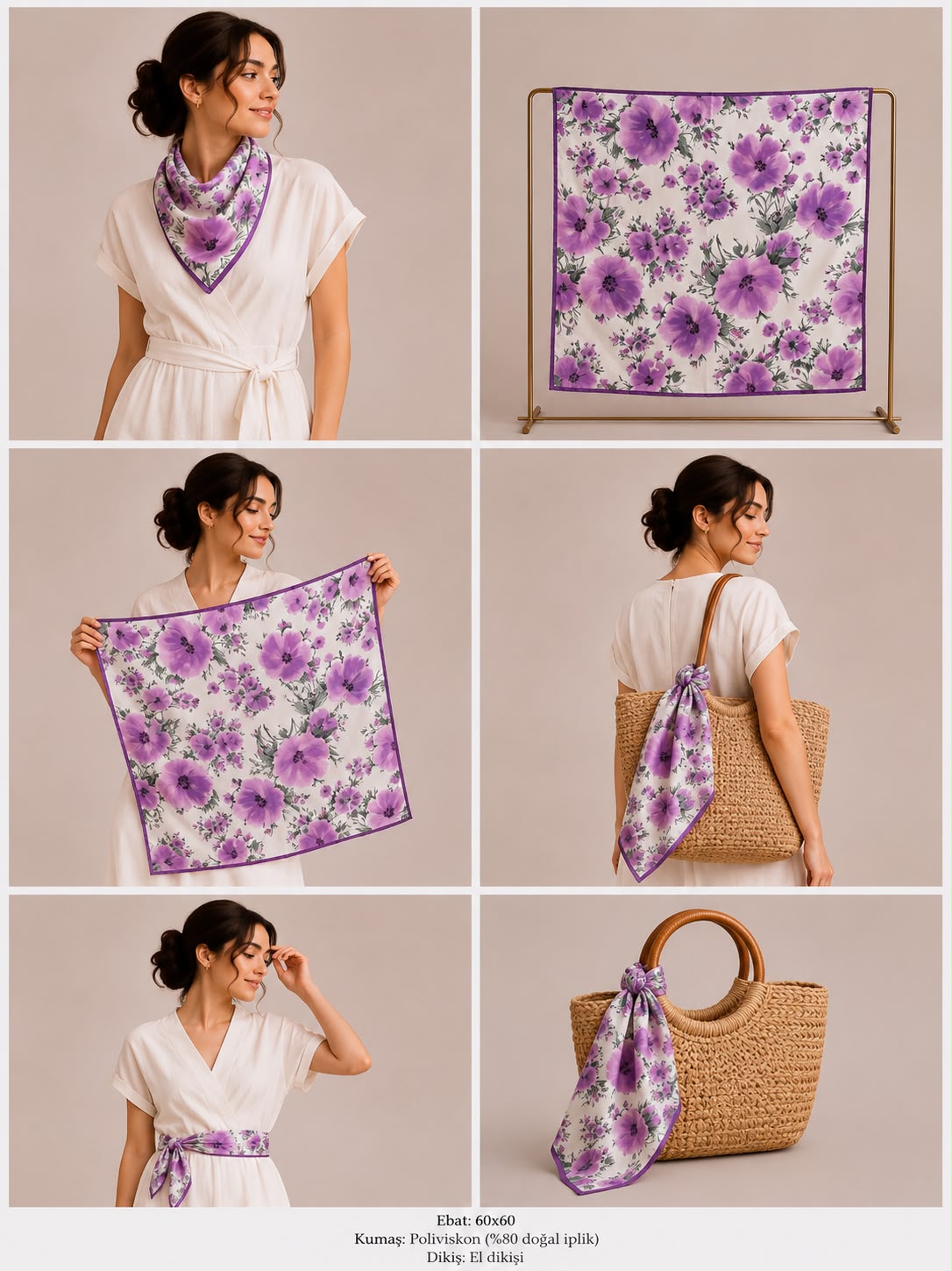 Grand Viscose Fular-Bandana Serisi Desen-30