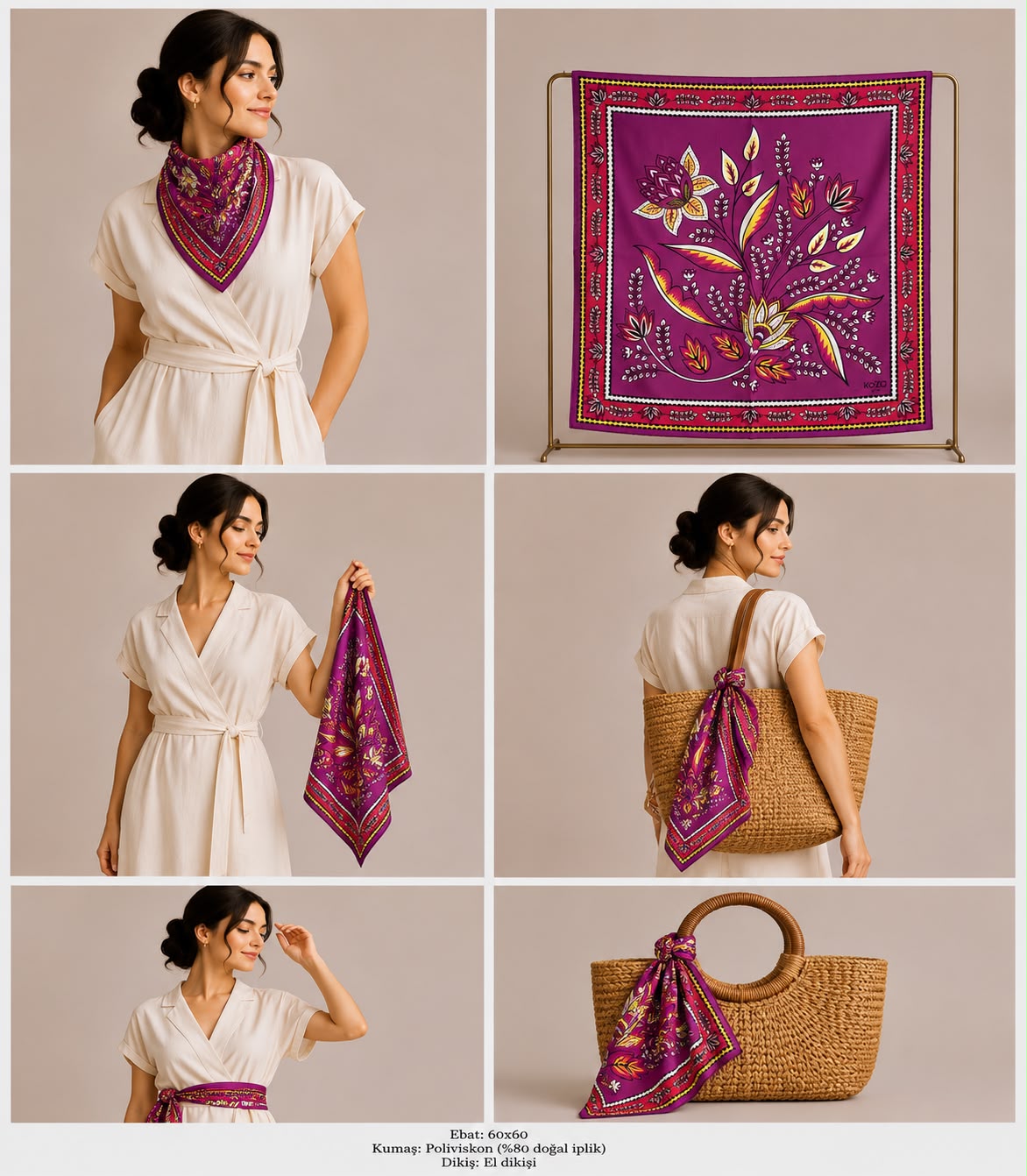 Grand Viscose Fular-Bandana Serisi Desen-36