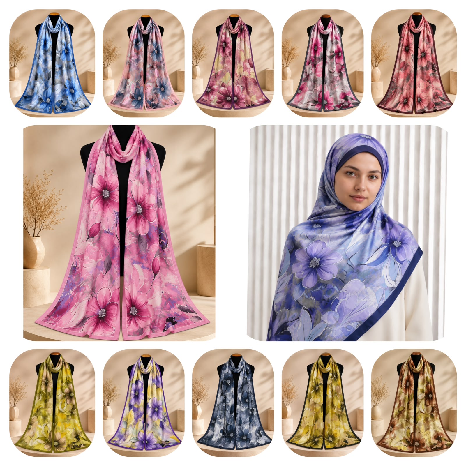 Riva Şal - Flower 12'Li Set