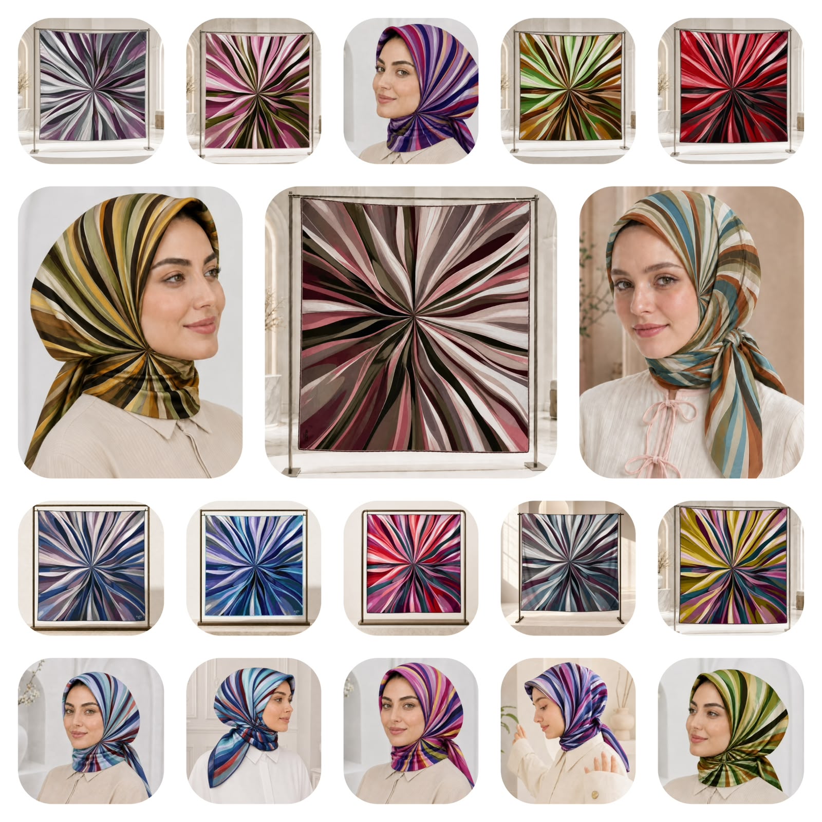 Riva Eşarp - Rainbow 18'Li Set
